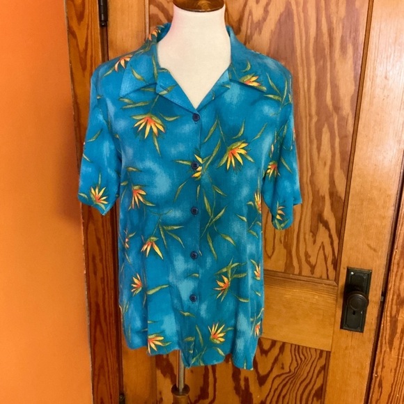 Vintage 90s California Crush Bright Floral Top - Picture 4 of 10